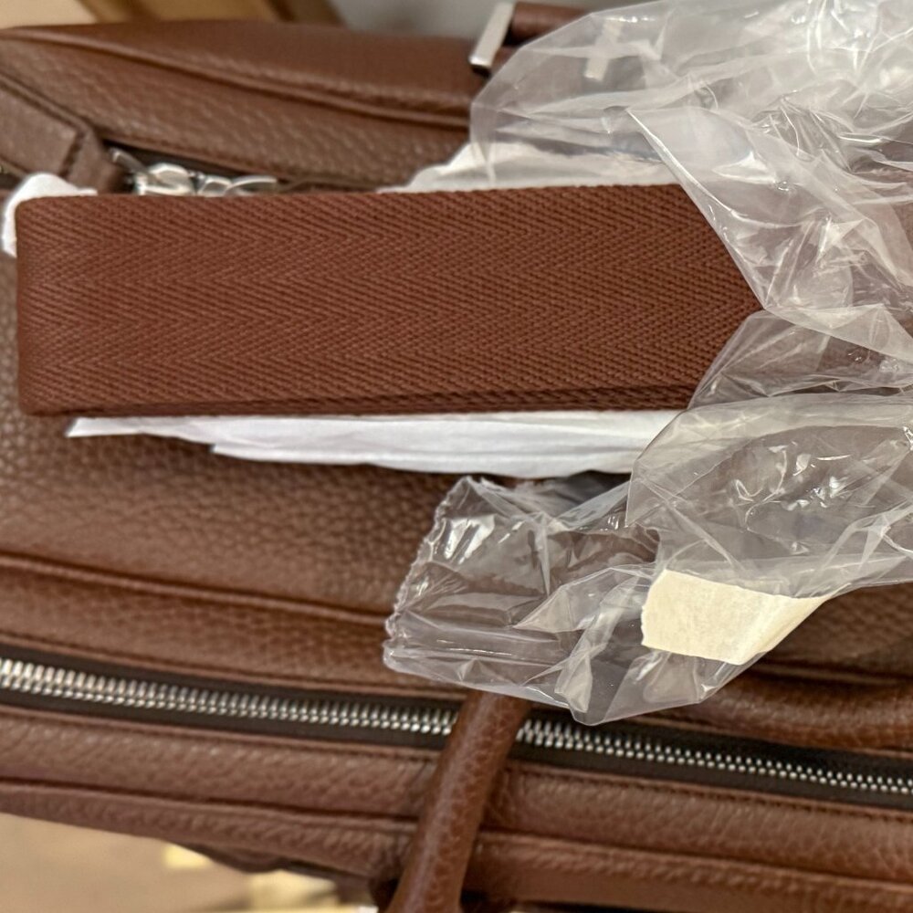 Aspinal London 48 Hour Mount Street Duffle Weekender Brown Leather Travel Bag - Picture 8 of 8